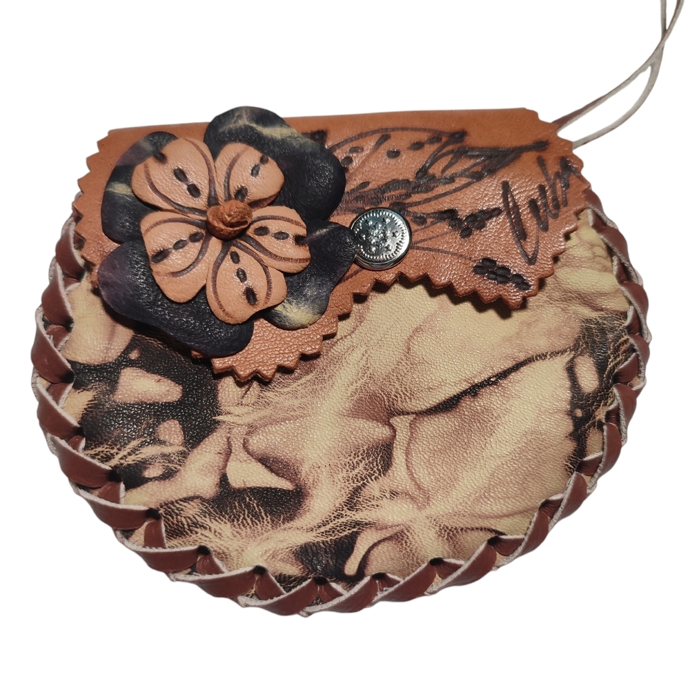 2 For 15$ Tool Leather Brown and Tan Coin Change Purse